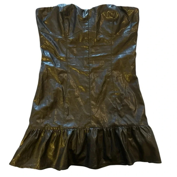 Cotton Candy LA Black Vegan Leather Fit and Flare Dress Size S - Picture 5 of 13